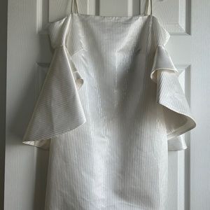 Nha Khanh Cold Shoulder Mini Dress w/Bell Sleeves